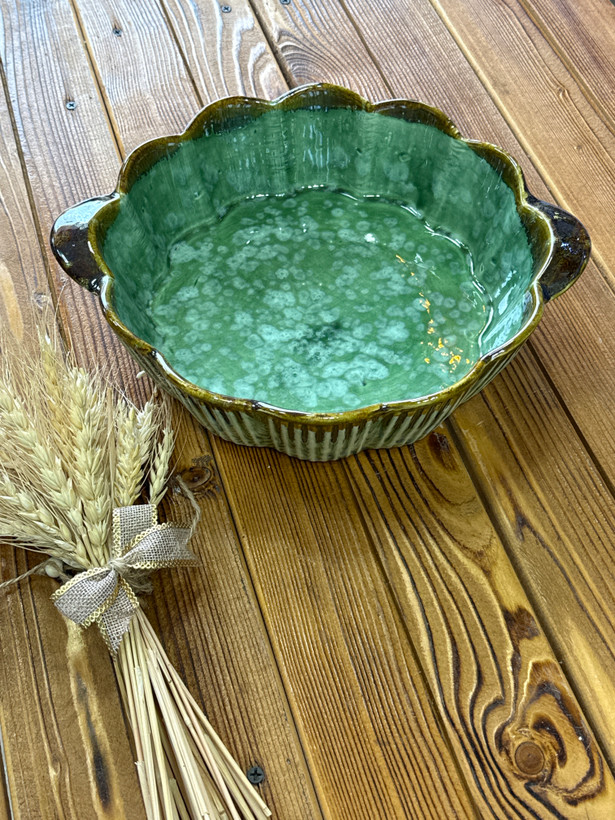 تارت دایره ای لبه چین دسته دار شره ای