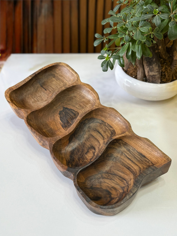 اردو خوری چهار خونه مستطیلی جنس چوب گردو
