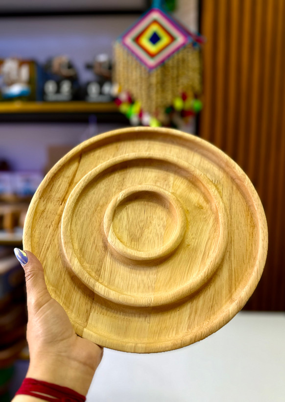 اردو خوری چوبی سه خونه دایره ای چوبی