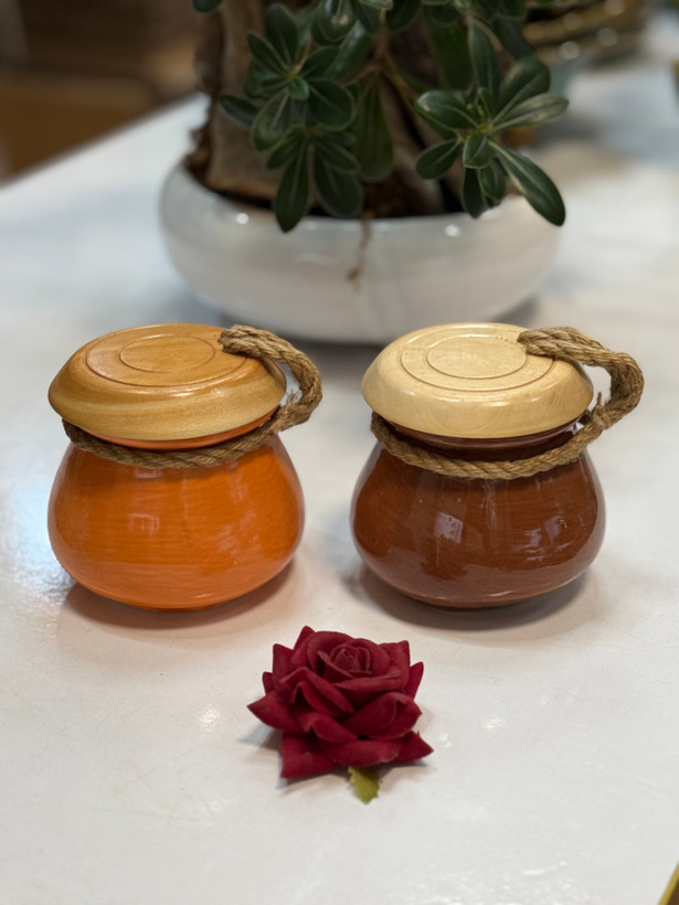 قندان درب چوبی سفالی