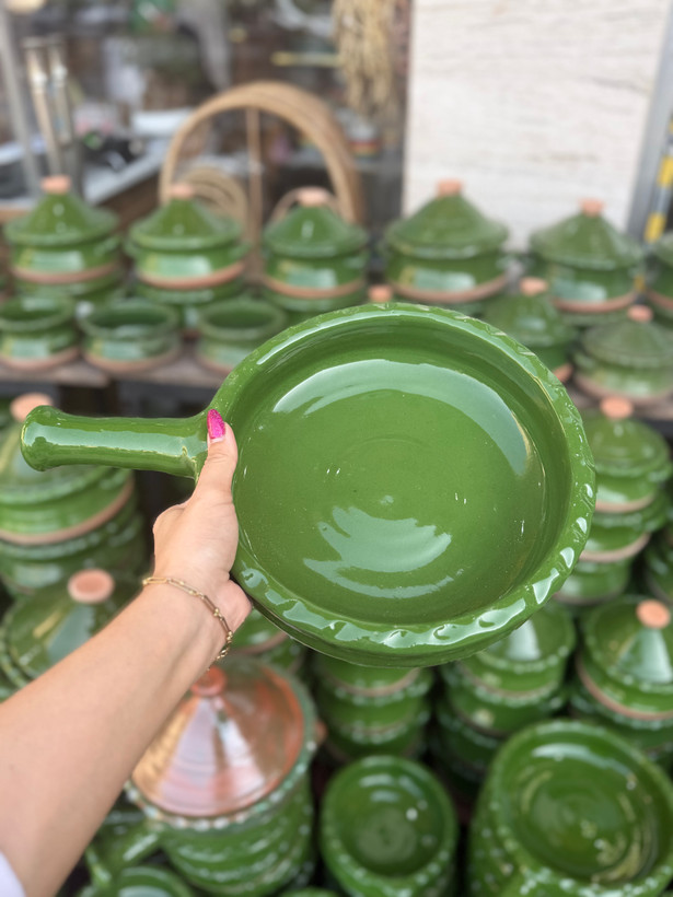 تابه تک دسته بزرگ سفالی