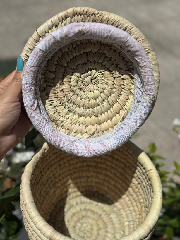 جا برنجی حصیری ۵تا۶کیلویی استوانه ای با پیمانه