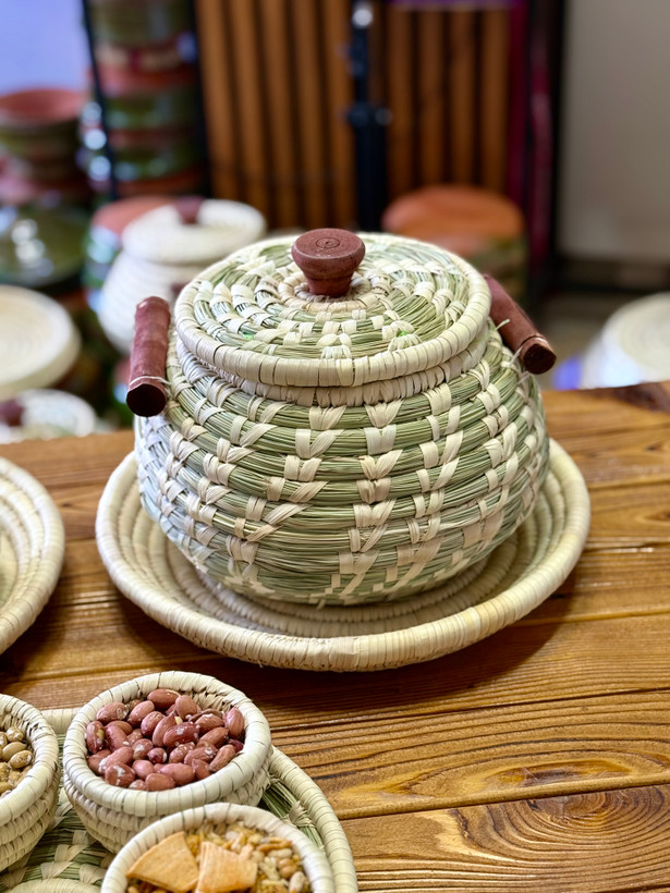 جا برنجی حصیری گندمی ۱۰ ۱۲ کیلویی با پیمانه