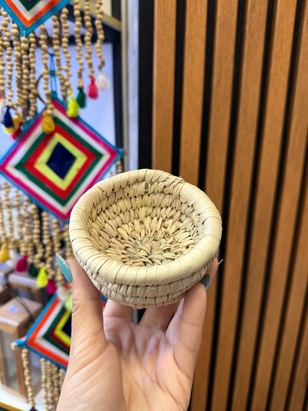 جا برنجی حصیری ۵تا۶کیلویی استوانه ای با پیمانه