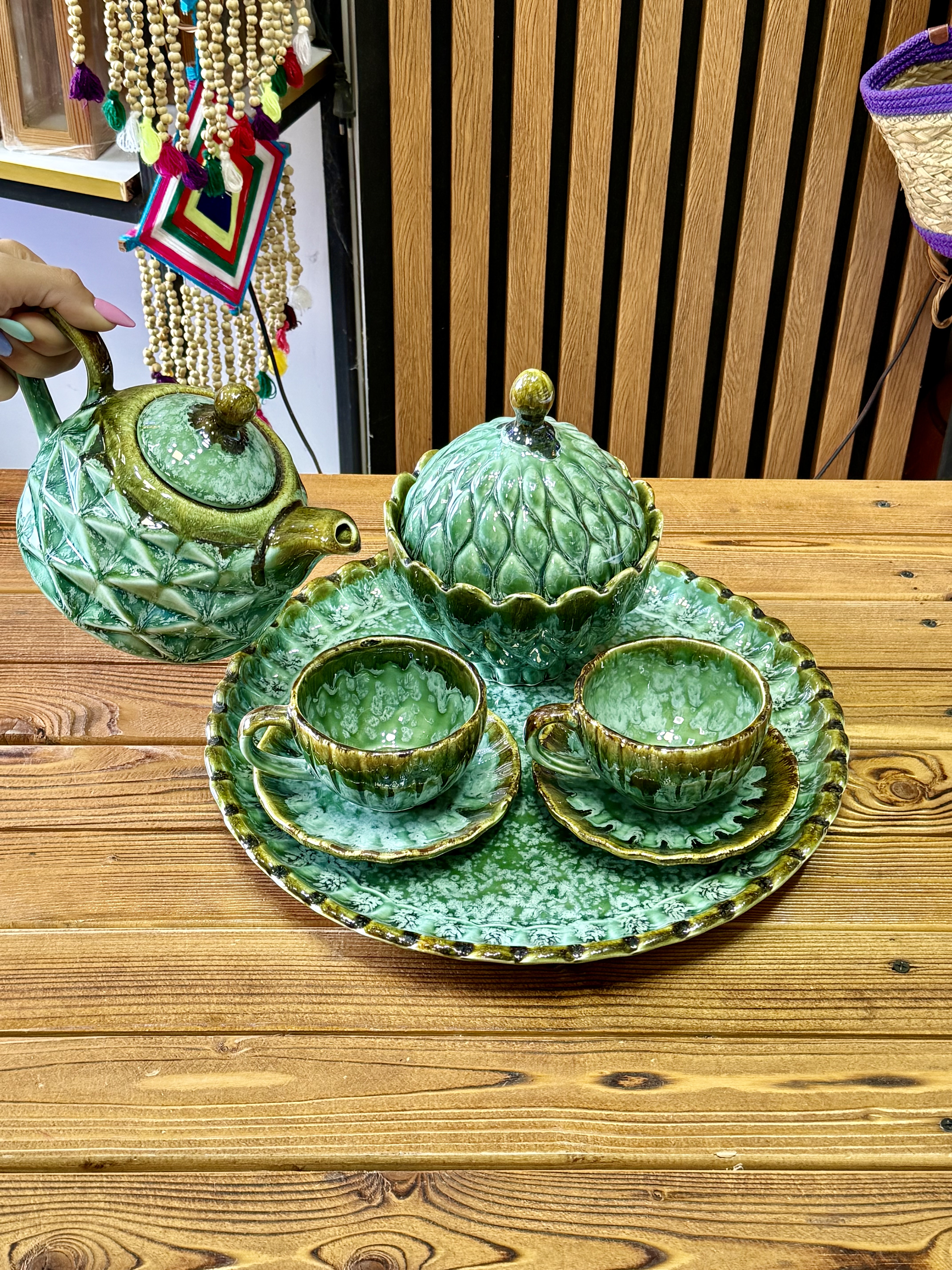 ست چای خوری ۲نفره شره ای الماسی