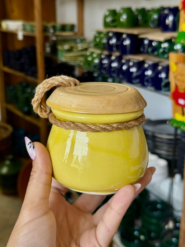 قندان درب چوبی سفالی